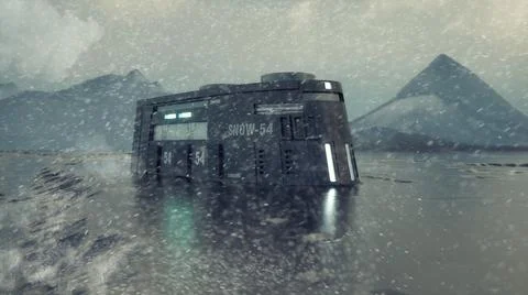 3d render. Icebreaker train and concept 스톡 일러스트