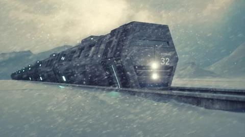 3d render. Icebreaker train and concept Stock Illustration