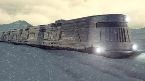 3d render. Icebreaker train and concept Stock Illustration
