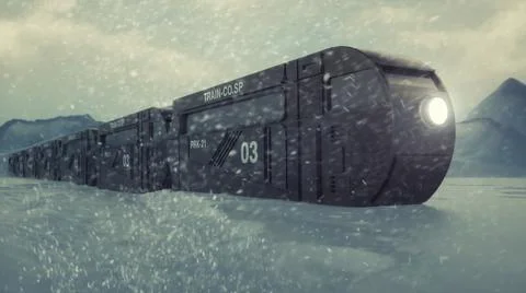 3d render. Icebreaker train and concept Stock Illustration