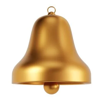 3d render icon of golden bell isolated with clipping path. Social media notice Illustrazione stock