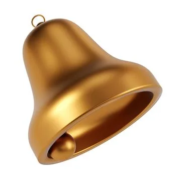 3d render icon of golden bell isolated with clipping path. Social media notice Illustrazione stock