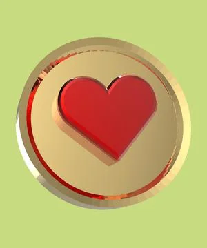 3d render icon of heart Stock Illustration