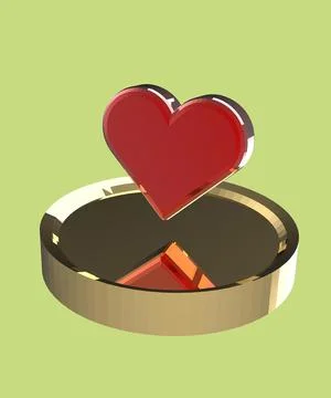 3d-render-icon-of-heart Stock Illustration