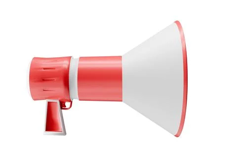 3d render of icon red and white megaphone object Stock Illustration