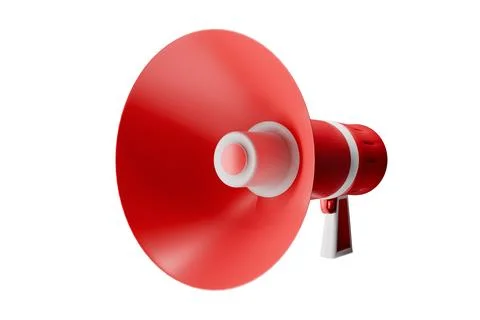3d render of icon red and white megaphone object イラスト素材