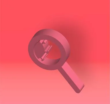 3D render icon, virus under a magnifying glass. Prevention of the spread Stock Illustration