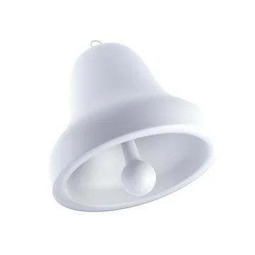 3d render icon of white bell isolated with clipping path. Social media notice Stock Illustration