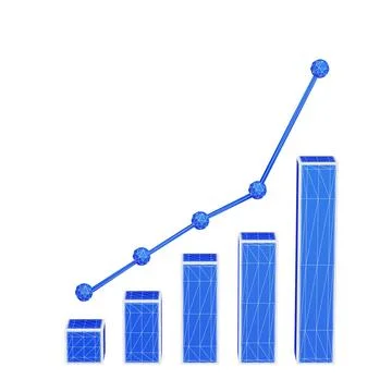3d render of icon wireframe stock market candle stick pattern Stock Illustration