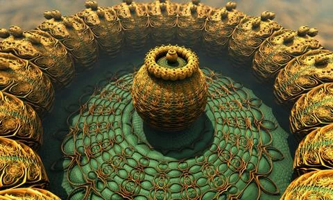 3D render illustration artwork of virtual scene Stock Illustration