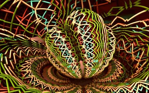 3D render illustration artwork of virtual scene Stock Illustration