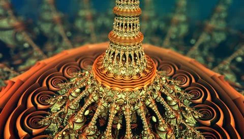 3D render illustration artwork of virtual scene Illustrazione stock