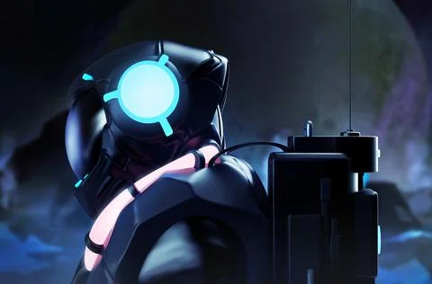 3d render illustration of astronaut. Illustrazione stock