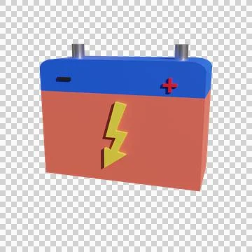 3d render illustration battery Stock Illustration