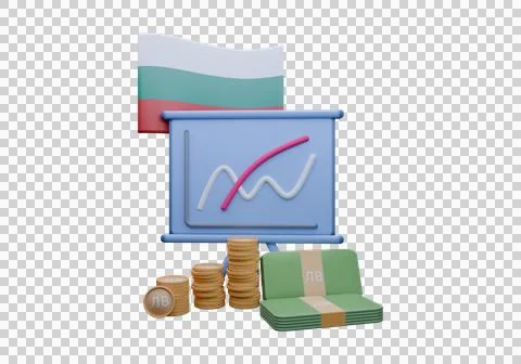 3D render illustration of Bulgaria flag and currency called Lev Stockillustratie
