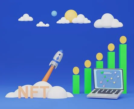 3d render illustration of Business intelligence and analytics Cryptocurrency 库存插图