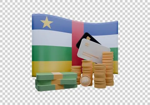3D render illustration of Central African Republic flag and currency called.. Stock Illustration