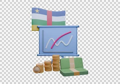 3D render illustration of Central African Republic flag and currency called.. Stock Illustration