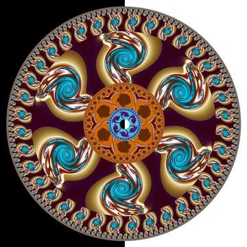 3D render illustration of colorfull nice mandala Stock Illustration