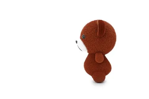 3d render illustration of a cute stuffed toy bear on white background. Stock Illustration