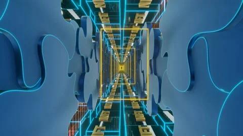 3d render illustration data center or nft virtual crypto exchange Stock Footage 172055632