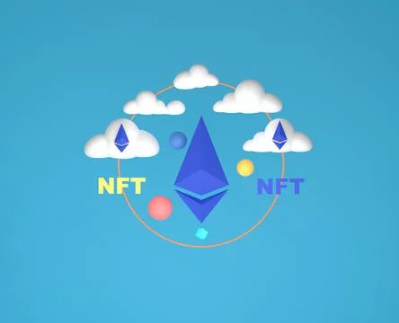 3d render illustration Etherium mining, e-trade or crypto trading Stock Illustration