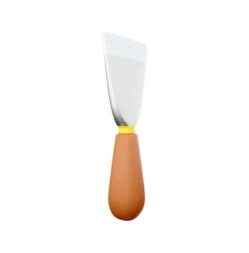 3d render illustration flexible putty knife isolated on white background. Hand 스톡 일러스트