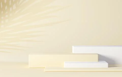 3d render illustration of geometric shape podium on pastel background Stock Illustration