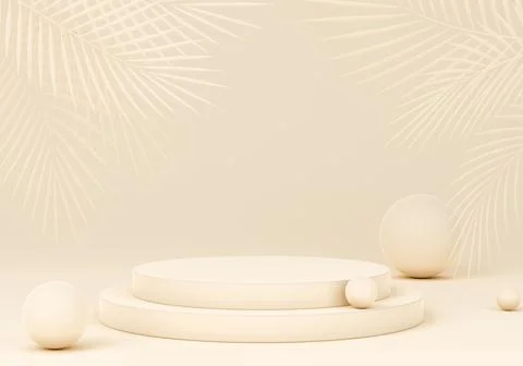 3d render illustration of geometric shape podium on pastel background Stock Illustration