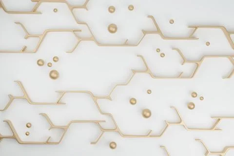 3D render illustration of golden abstract pattern Stock Illustration