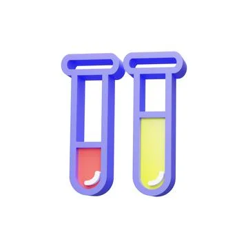 3d render illustration. ?hemical test tubes icon Illustrazione stock