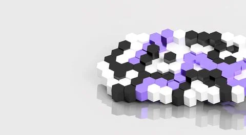 3d render of an illustration of a honeycomb. A pattern of geometric shapes. Stock Illustration