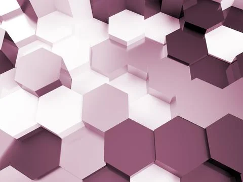 3d render of an illustration of a honeycomb. A pattern of geometric shapes. Stock Illustration