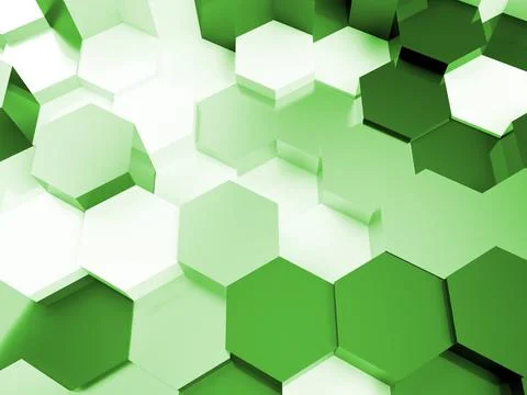 3d render of an illustration of a honeycomb. A pattern of geometric shapes. Stock Illustration