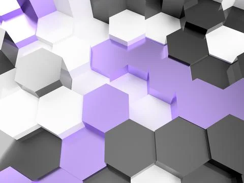 3d render of an illustration of a honeycomb. A pattern of geometric shapes. Stock Illustration