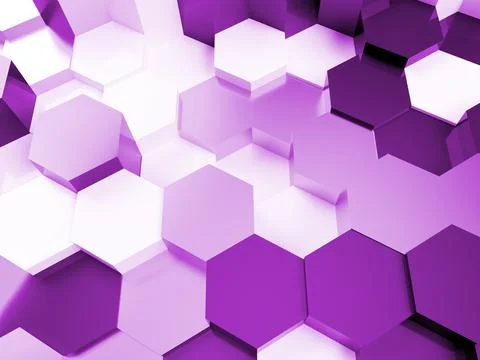 3d render of an illustration of a honeycomb. A pattern of geometric shapes. Stock Illustration