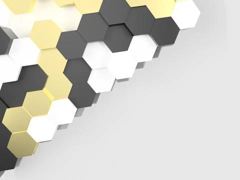 3d render of an illustration of a honeycomb. A pattern of geometric shapes. Stock Illustration