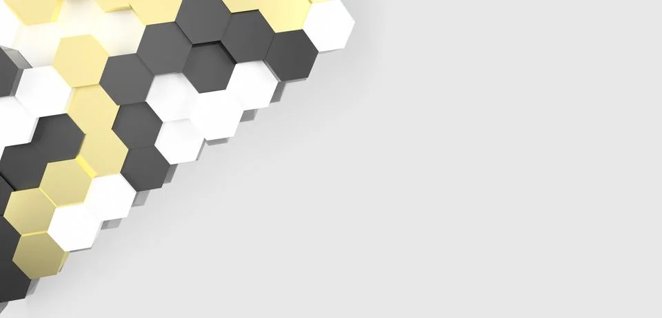 3d render of an illustration of a honeycomb. A pattern of geometric shapes. Stock Illustration