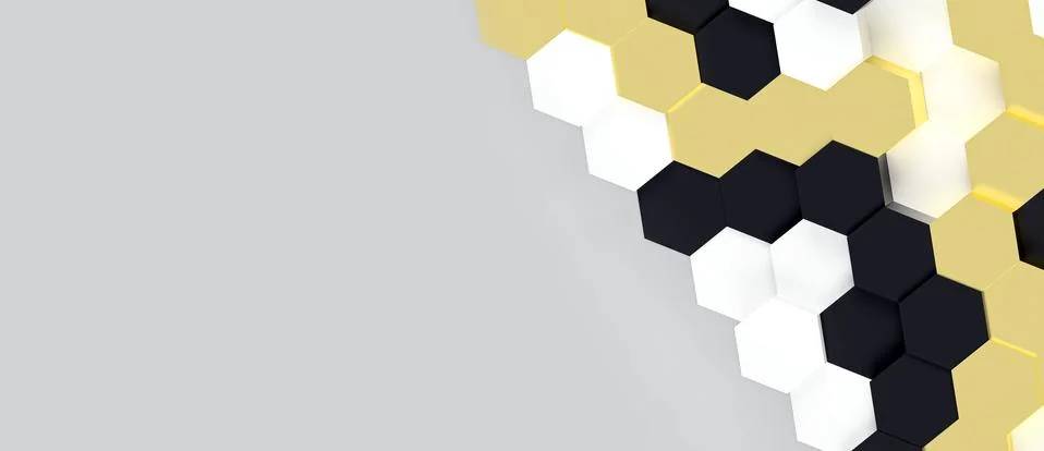 3d render of an illustration of a honeycomb. A pattern of geometric shapes. Stock Illustration