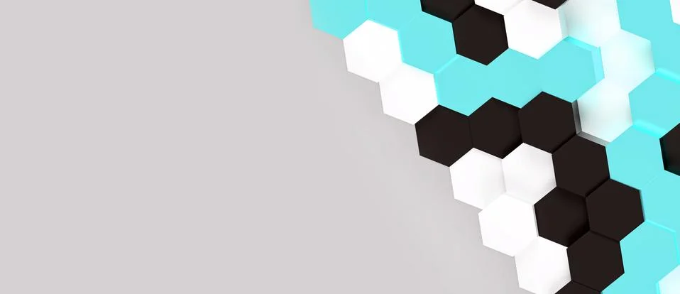 3d render of an illustration of a honeycomb. A pattern of geometric shapes. Stock Illustration