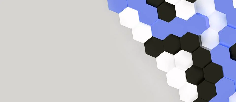 3d render of an illustration of a honeycomb. A pattern of geometric shapes. Stock Illustration