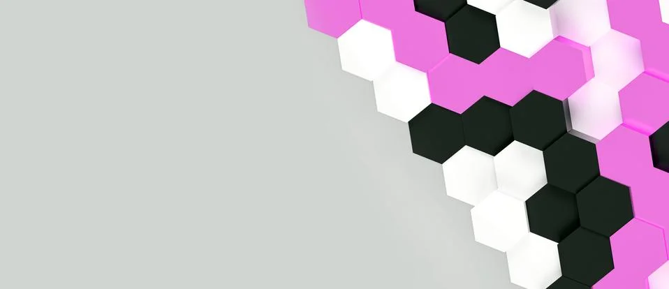 3d render of an illustration of a honeycomb. A pattern of geometric shapes. Stock Illustration