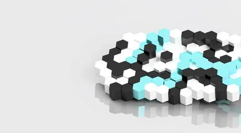 3d render of an illustration of a honeycomb. A pattern of geometric shapes. Stock Illustration