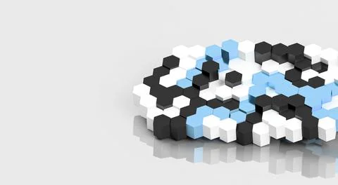 3d render of an illustration of a honeycomb. A pattern of geometric shapes. Stock Illustration