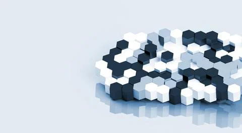 3d render of an illustration of a honeycomb. A pattern of geometric shapes. Stock Illustration