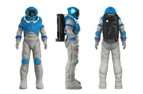 3d render illustration of isolated astronaut. Illustrazione stock