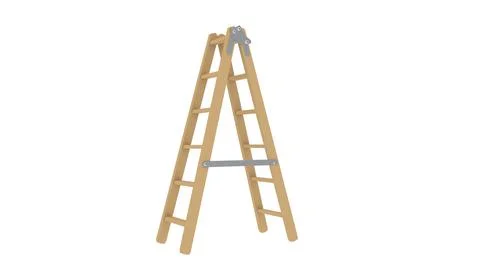 3d render illustration of ladder isolated on white Ilustración de archivo