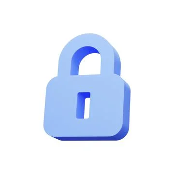 3d render illustration. Lock icon Illustrazione stock