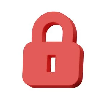 3d render illustration. Lock icon Foto stock