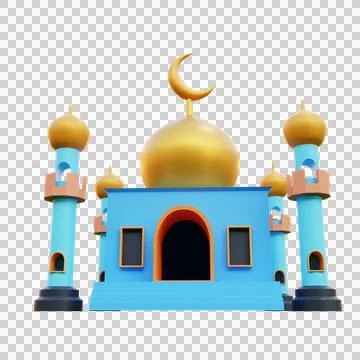3d render illustration mosque Stock Illustration